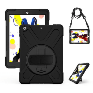 Tuff-Luv Rugged Armour Jack Case & Stand Only Protects back and sides - Includes Armstrap and hand strap for Apple iPad 10.9"/11" 10th/11th Generation (Includes a Apple Pencil Holder) (2022/2023/2024/2025) - Black - 1 Year Warranty (USB-C Charing Port)