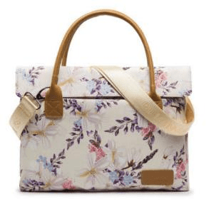 Tuff-Luv - Ladies Floral Waterproof Canvas Tote Laptop Bag 15.6 - Beige (Outer canvas fabric of the case is printed with style patterns that enable you to carry your MacBook /netbook/laptop/notebook computer in a uniquely sleek style. Features a polyester foam padding layer and fluffy fleece fabric lining for bump and shock absorption and protection of your computer from accidental scratches. Top-loading zipper on the sleeve glides smoothly and allows convenient access to your laptop computer. Carry handles and a removable no-slip shoulder strap provide comfortable carrying options. This case features top handles for you to carry your laptop in comfort and two side pockets for storage of small items like power adapter and notepads. Suitable for laptops up to 15.6 inches) - 1 Year Warranty