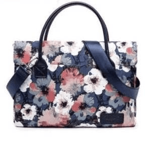 Tuff-Luv - Ladies Floral Waterproof Canvas Tote Laptop Bag 15.6 - Blue (Outer canvas fabric of the case is printed with style patterns that enable you to carry your MacBook /netbook/laptop/notebook computer in a uniquely sleek style.Features a polyester foam padding layer and fluffy fleece fabric lining for bump and shock absorption and protection of your computer from accidental scratches.Top-loading zipper on the sleeve glides smoothly and allows convenient access to your laptop computer.Carry handles and a removable no-slip shoulder strap provide comfortable carrying options.This case features top handles for you to carry your laptop in comfort and two side pockets for storage of small items like power adapter and notepads.Suitable for laptops up to 15.6 inches) - 1 Year Warranty
