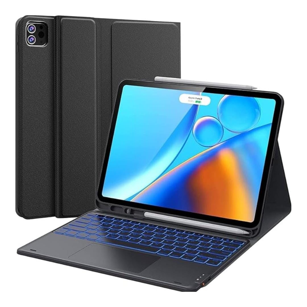 Tuff-Luv - Bluetooth Keyboard Folio Case with TouchPad Compatible with the Apple iPad Pro 13" M4/M5 - Black