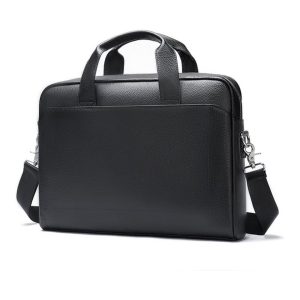 Tuff-Luv - Genuine Leather Laptop Bag - Fits Laptops 16" - 16" - Black Leather