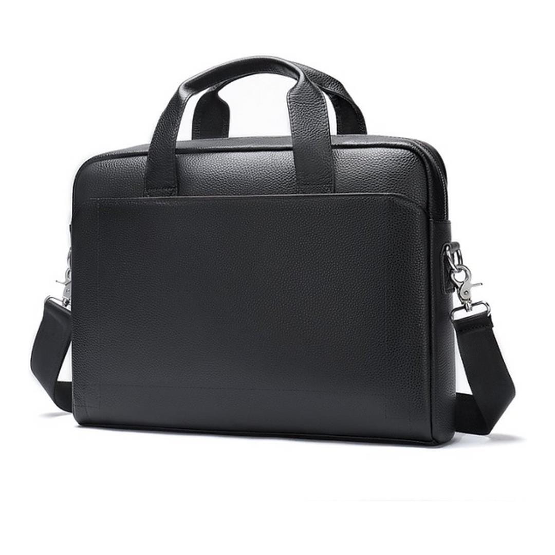 Tuff-Luv - Genuine Leather Laptop Bag - Fits Laptops 16" - 16" - Black Leather