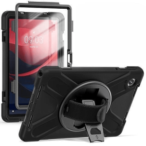 Tuff-Luv - Armour Jack Extreme Rugged Case with Armstrap and Handstrap Compatible with Lenovo Tab M11 - (TB-330FU/TB-330XU) and Lenovo iDea Tab 11" (TB-336ZU - ZAFM0643ZA) - Black