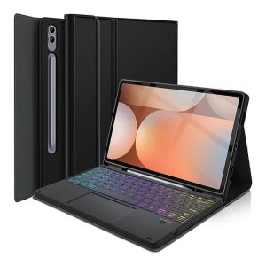 Tuff-Luv - BackLit Bluetooth Keyboard Case with TrackPad - Compatible with Samsung Tab S10 FE+ 13" (SX-X620/X626) - Black (Note: these Keyboards DO NOT offer an AI Key)