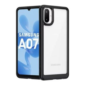 Tuff- Luv - Slim Hybrid Shock Absorbent Case - Compatible with Samsung Galaxy A07 - Black