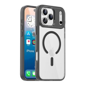 Tuff-Luv - Tough Acrylic 2 Tone Magnetic Magsafe Case - Compatible with Apple iPhone 17 Pro Black/Clear