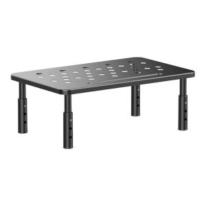 Tuff-Luv - Adjustable Monitor Stand/Riser - 3 Height Levels - Fits Monitors 20"/22"/24"/27" - Black (Max Load Capacity 20 Kg)