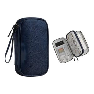 Tuff-Luv - Essential WaterProof Travel Charger/PowerBank and Cable Organizer - Navy Blue