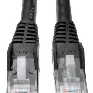 Eaton Cat6 Gigabit Snagless Molded (UTP) Ethernet Cable (RJ45 M/M), Black, 1 ft. (0.31 m)