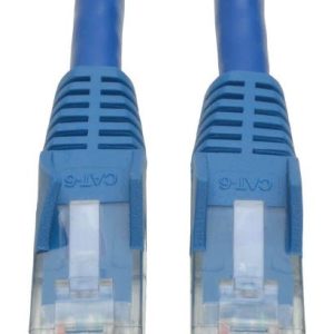 Eaton Cat6 Gigabit Snagless Molded (UTP) Ethernet Cable (RJ45 M/M), Blue, 1 ft. (0.31 m)