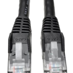 Eaton Cat6 Gigabit Snagless Molded (UTP) Ethernet Cable (RJ45 M/M), Black, 5 ft. (1.52 m)