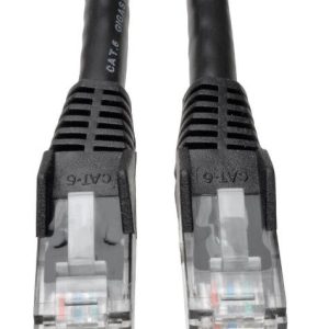 Eaton Cat6 Gigabit Snagless Molded (UTP) Ethernet Cable (RJ45 M/M), Black, 6 ft. (1.83 m)