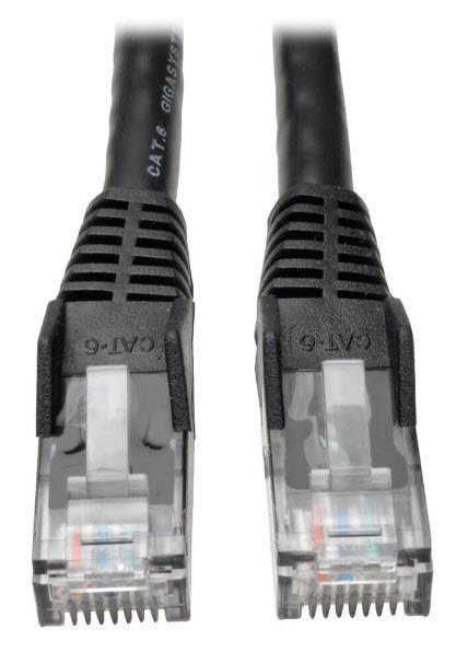 Eaton Cat6 Gigabit Snagless Molded (UTP) Ethernet Cable (RJ45 M/M), Black, 10 ft. (3.05 m)