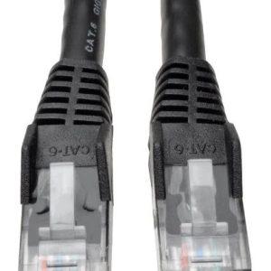 Eaton Cat6 Gigabit Snagless Molded (UTP) Ethernet Cable (RJ45 M/M), Black, 15 ft. (4.57 m)