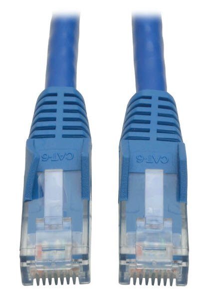 Eaton Cat6 Gigabit Snagless Molded (UTP) Ethernet Cable (RJ45 M/M), Blue, 15 ft. (4.57 m)