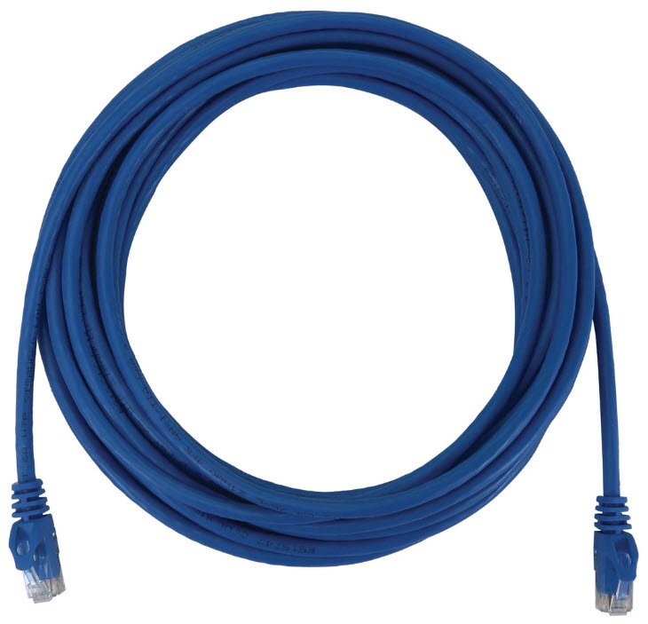 Eaton Cat6a 10G Snagless Molded UTP Ethernet Cable (RJ45 M/M), PoE, Blue, 25 ft. (7.6 m)