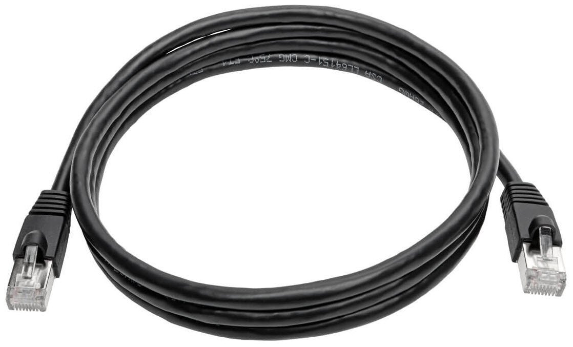 Eaton Cat6a 10G Snagless Shielded STP Ethernet Cable (RJ45 M/M), PoE, Black, 5 ft. (1.52 m)