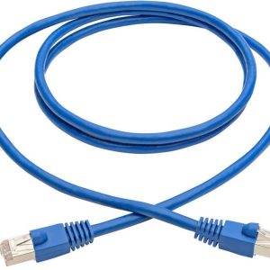Eaton Cat6a 10G Certified Snagless Shielded STP Ethernet Cable (RJ45 M/M), PoE, Blue, 5 ft. (1.52 m)
