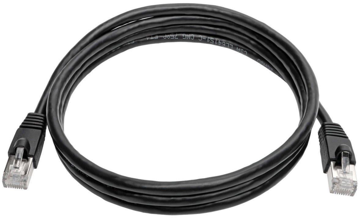 Eaton Cat6a 10G Snagless Shielded STP Ethernet Cable (RJ45 M/M), PoE, Black, 6 ft. (1.83 m)