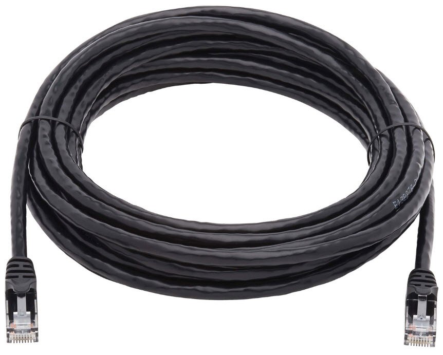 Eaton Cat6a 10G Snagless Shielded STP Ethernet Cable (RJ45 M/M), PoE, Black, 10 ft. (3.05 m)