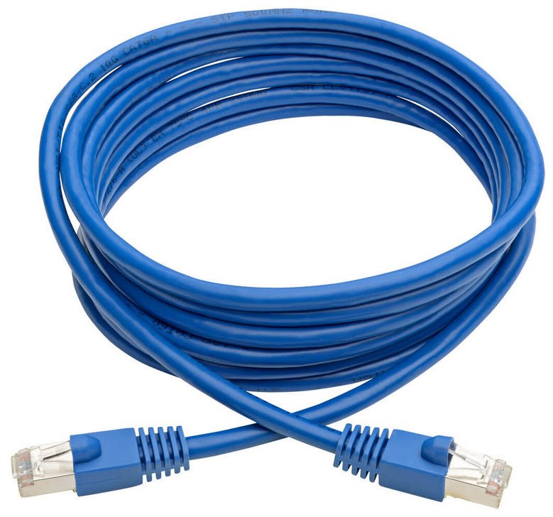 Eaton Cat6a 10G Certified Snagless Shielded STP Ethernet Cable (RJ45 M/M), PoE, Blue, 10 ft. (3.05 m)