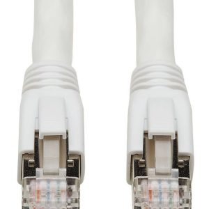 Eaton Cat8 25G/40G Certified Snagless Shielded S/FTP Ethernet Cable (RJ45 M/M), PoE, White, 6 ft. (1.83 m)