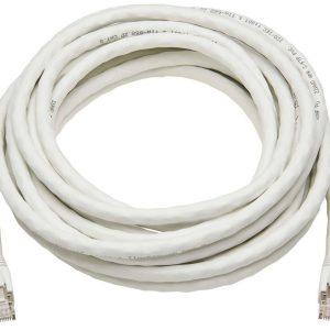 Eaton Cat8 25G/40G Certified Snagless Shielded S/FTP Ethernet Cable (RJ45 M/M), PoE, White, 25 ft. (7.62 m)