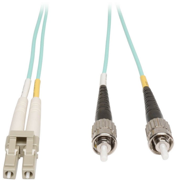 Eaton 10Gb Duplex Multimode 50/125 OM3 LSZH Fiber Patch Cable (LC/ST) - Aqua, 1M (3 ft.)