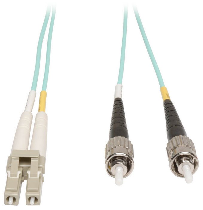 Eaton 10Gb Duplex Multimode 50/125 OM3 LSZH Fiber Patch Cable (LC/ST) - Aqua, 3M (10 ft.)