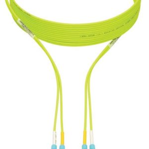 Eaton 100G Duplex Multimode 50/125 OM5 LSZH Fiber Optic Cable (LC/LC), Lime Green, 3 m