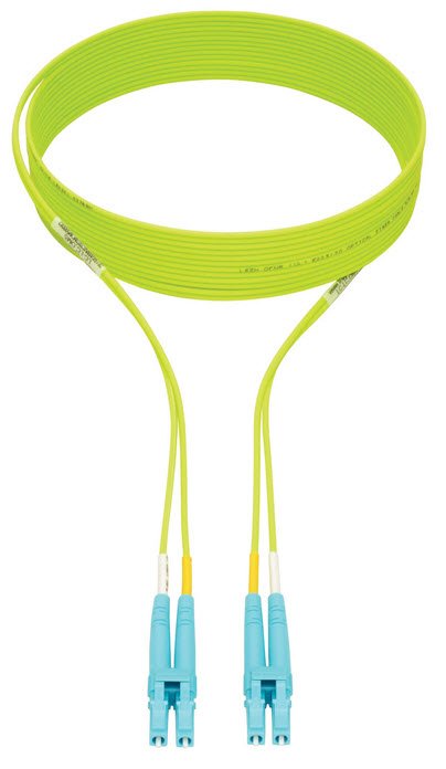 Eaton 100G Duplex Multimode 50/125 OM5 LSZH Fiber Optic Cable (LC/LC), Lime Green, 3 m