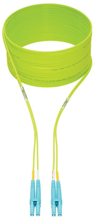 Eaton 100G Duplex Multimode 50/125 OM5 LSZH Fiber Optic Cable (LC/LC), Lime Green, 5 m