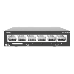 Uniview 6 x 10/100Mbps ports support PoE, 2 Uplink port PoE