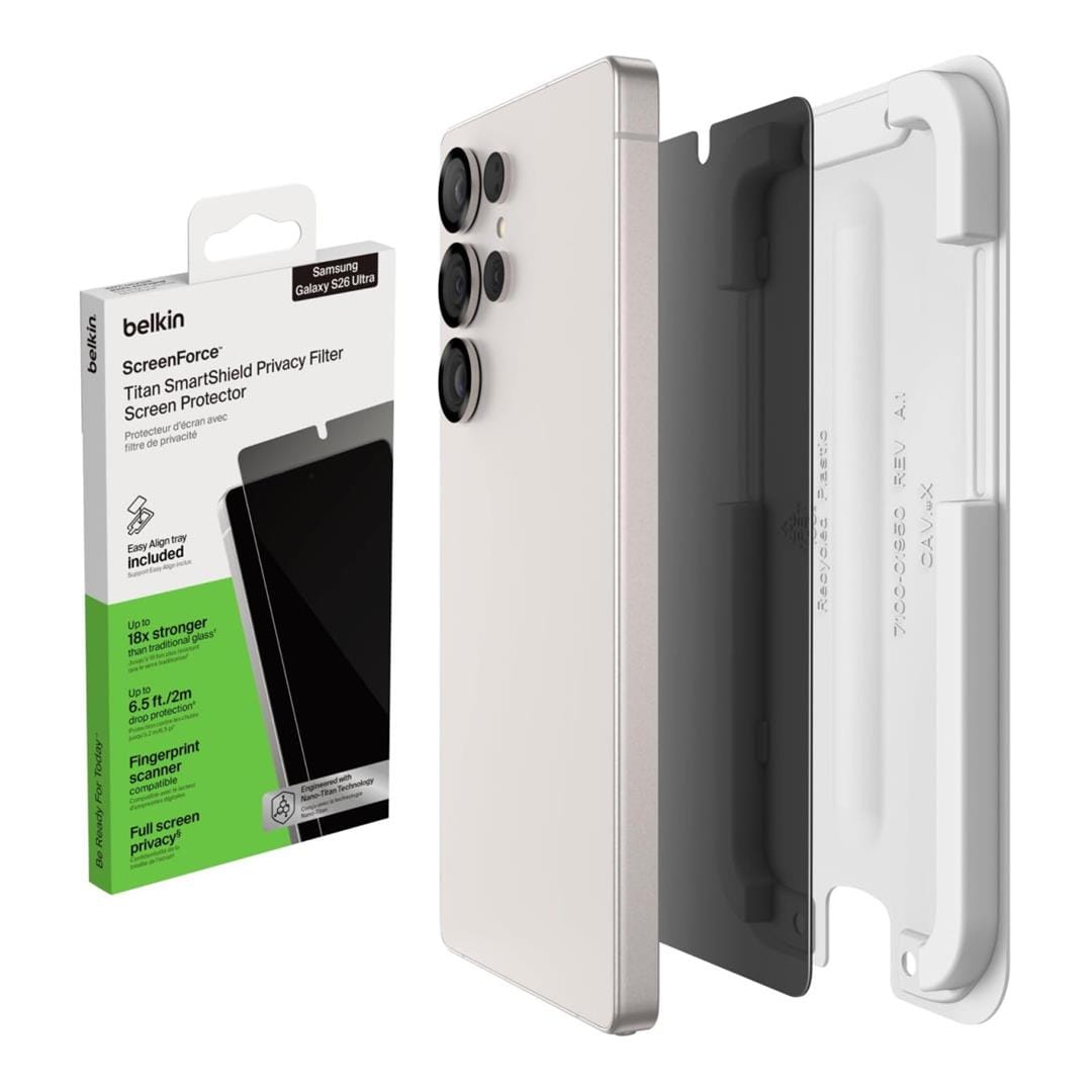 Belkin - Ultra Strong Privacy Screen Protector - Compatible with Samsung S26 Ultra