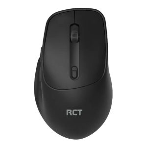 RCT Dual-Mode Silent Wireless Mouse | 2.4GHz + Bluetooth 5.2/3.0 | 800-1600 DPI | 6-Button | USB Nano Receiver | Black