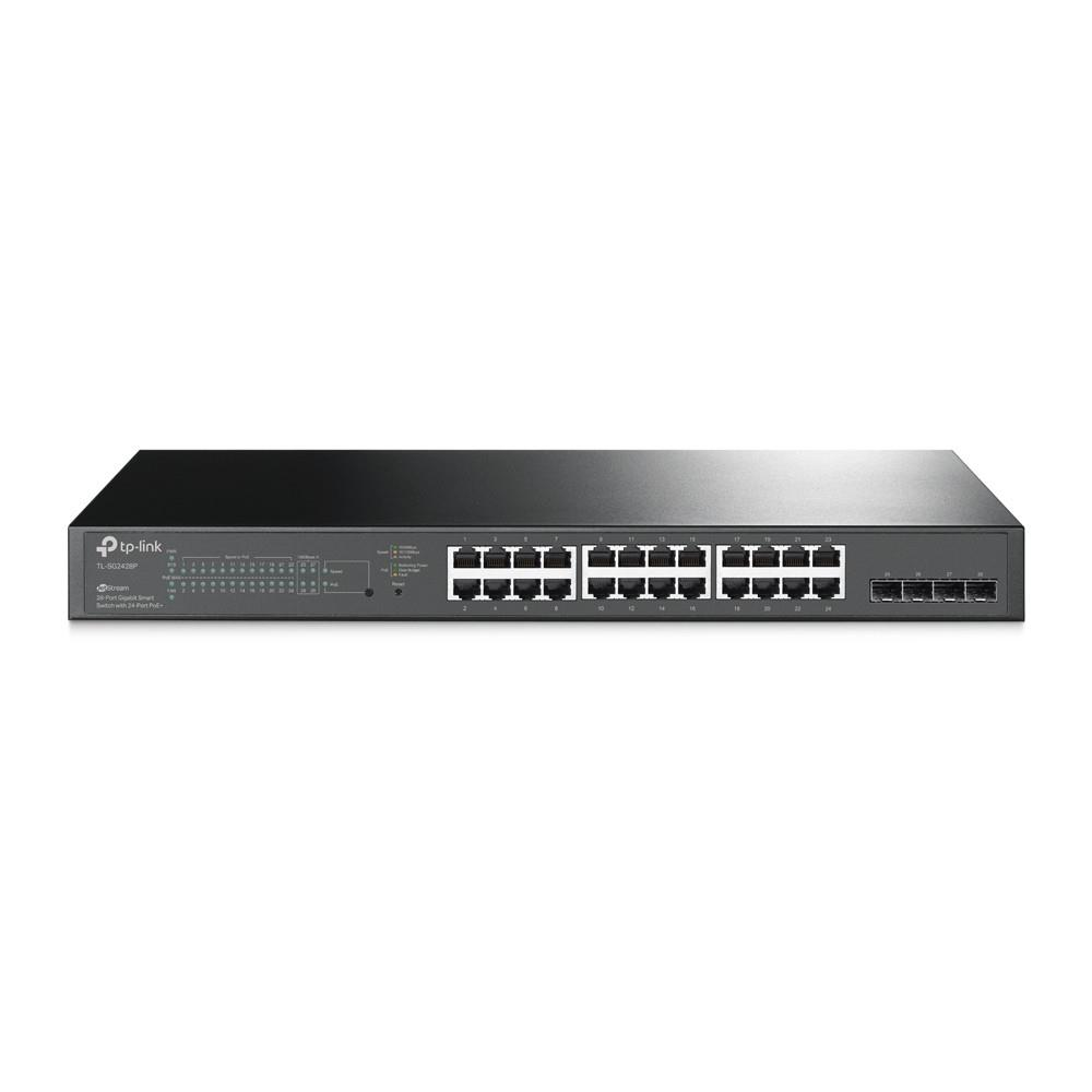 802.3at/af, 250W Power Budget. L2+ Feature, L2/L3/L4 QoS, IGMP snooping, IPv6, Omada SDN Integration