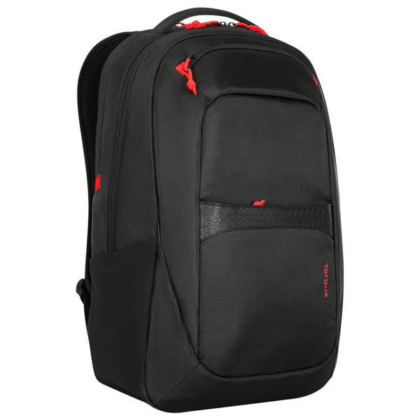 Targus - Strike 2 - 16" - 17.3" Laptop Backpack - Black / Red - Oversized internal compartment for gaming accessories with headset loop - Great for any USER Requiring a 17" Laptop Backpack! - This is also a great gaming laptop backpack!