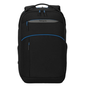 Targus - Coastline EcoSmart 14" - 16 " Laptop Backpack - Black/Blue 22 Litres (Built to fit laptops up to 16”, the Targus 15-16” Coastline EcoSmart Backpack is meticulously engineered to provide reliable laptop protection while showcasing a sustainable design) - Drop Protection Compartment!