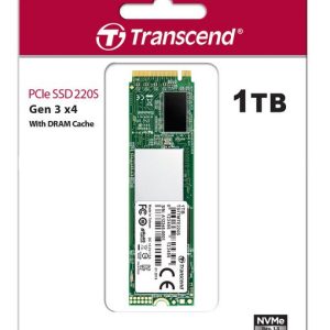 TRANSCEND 1TB MTE220S PCI-E GEN 3x4 NVMe M.2 2280 SSD 3D TLC with DRAM cache -3500 MB/s Read 3200 MB/s Write - 2200 TBW