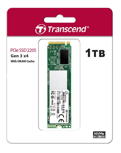 TRANSCEND 256GBMTE220S PCI-E GEN 3x4 NVMe M.2 2280 SSD 3D TLC with DRAM cache - 3300 MB/s Read 1250 MB/s Write - 550 TBW