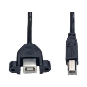 USB 2.0 Panel Mount Extension Cable (B to Panel Mount B M/F), 1 ft. (0.31 m)