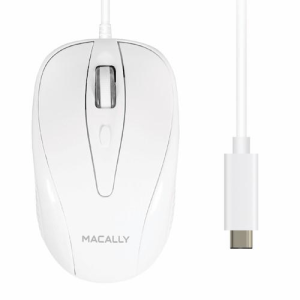 Macally - 3 Button Optical USB-C Mouse for Mac and PC/Windows - White - 2 Year Warranty