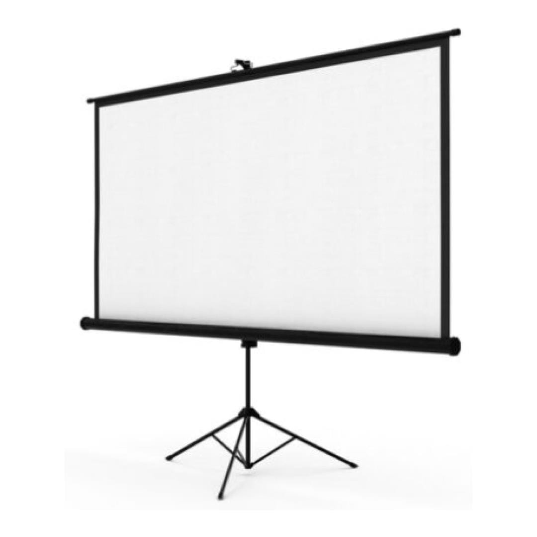 Ultra Link Tripod Projector Screen - 85" Size, 1.2 Matte White Gain Screen, 25mm Black Masking Borders, 3 Layer Black Backed Screen, 1:1 Aspect Ratio, 120° Viewing Angle, Washable