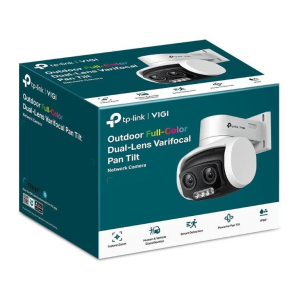 TP Link VIGI C540V 4MP Outdoor Full Colour Dual Lens Varifocal Pan Tilt Network Camera - 4MP Super-High Definition, 24h Full-Colour, 4× Attached Supplemental Lights, 3× Zoom, Human