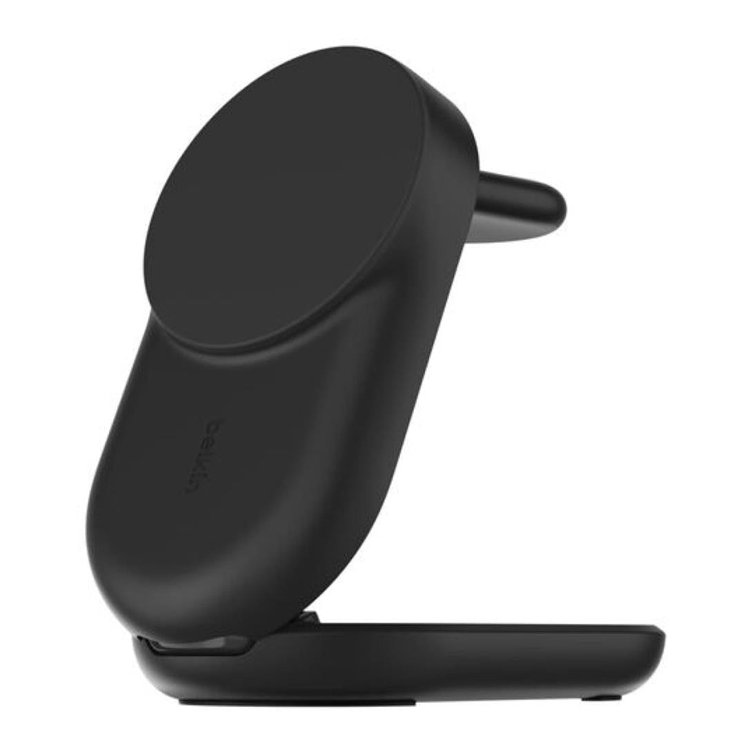 Belkin - UltraCharge Magnetic Wireless Charger 25 Watt - 3-in-1 Qi2 Certified MagSafe Compatible Fast Charger, Convertible Charging Station for iPhone 16, Apple Watch, AirPods, Charging Stand with 45 Watt Adapter - Black