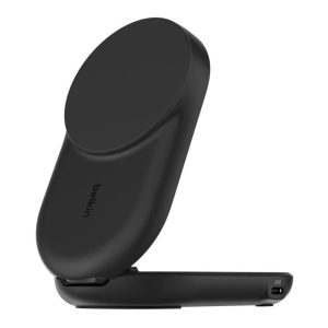 Belkin - UltraCharge 2-in-1 Wireless Charger 25 Watt - Qi2 Certified MagSafe Compatible Charger, Convertible Charging Station for iPhone 17/16, AirPods, Magnetic Stand with USB-C Port with 45 Watt Adapter - Black