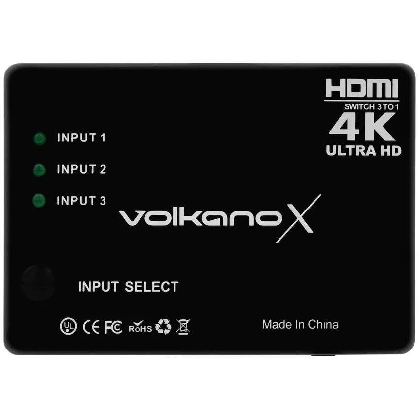 VolkanoX Define Series 3-Way 4K HDMI Switch with Remote