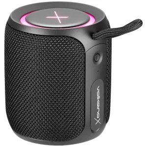 VolkanoX Wave Series IPX66 Bluetooth Speaker with RGB Lights - Black