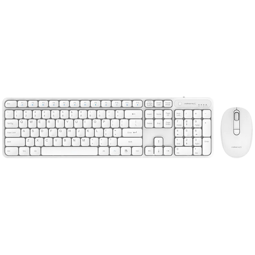 VolkanoX Garnet Bluetooth Wireless Keyboard and Mouse Combo - White