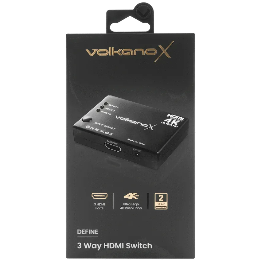 VolkanoX Define Series 3-Way 4K HDMI Switch with Remote - Image 2